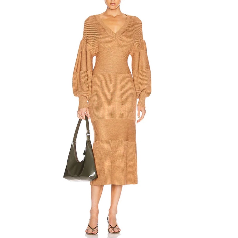 STAUD sweater midi dress